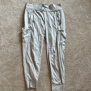 Athleta Light Gray Cargo Jogger Pants
